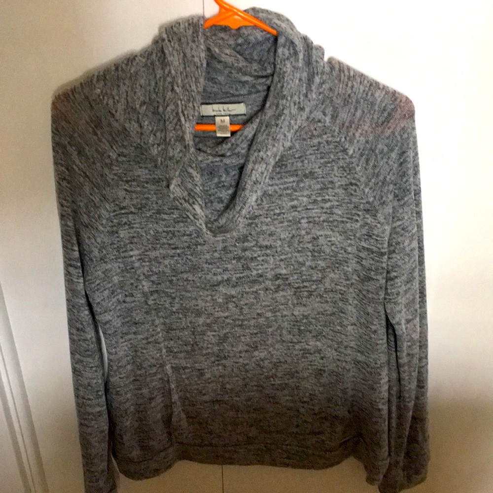 Heathered gray cowl neck sweater